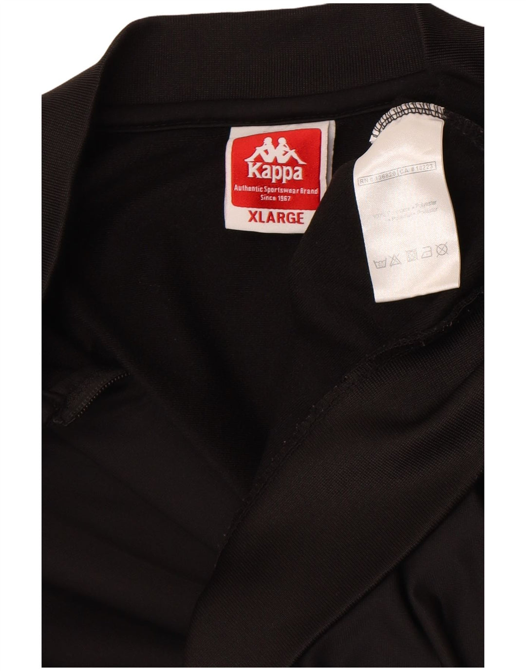 Kappa Mens Graphic Chándal Top Chaqueta XL Poliéster Negro