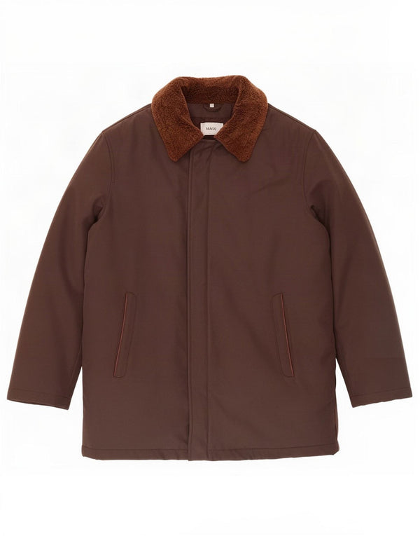 Mabrun Chaqueta Bomber para Hombre IT 50 Grande Poliéster Marrón
