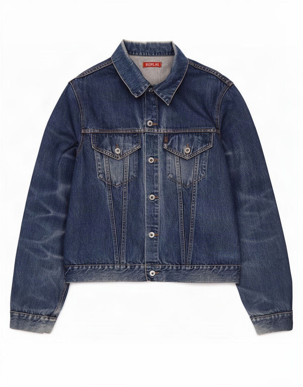 Replay Chaqueta vaquera para hombre UK 44 2XL Algodón azul