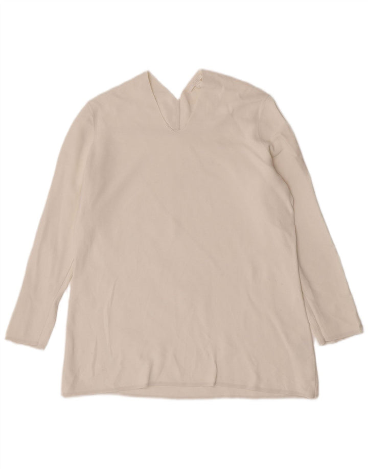 Cos Top Mujer Manga Larga UK 14 Algodón Blanco Mediano