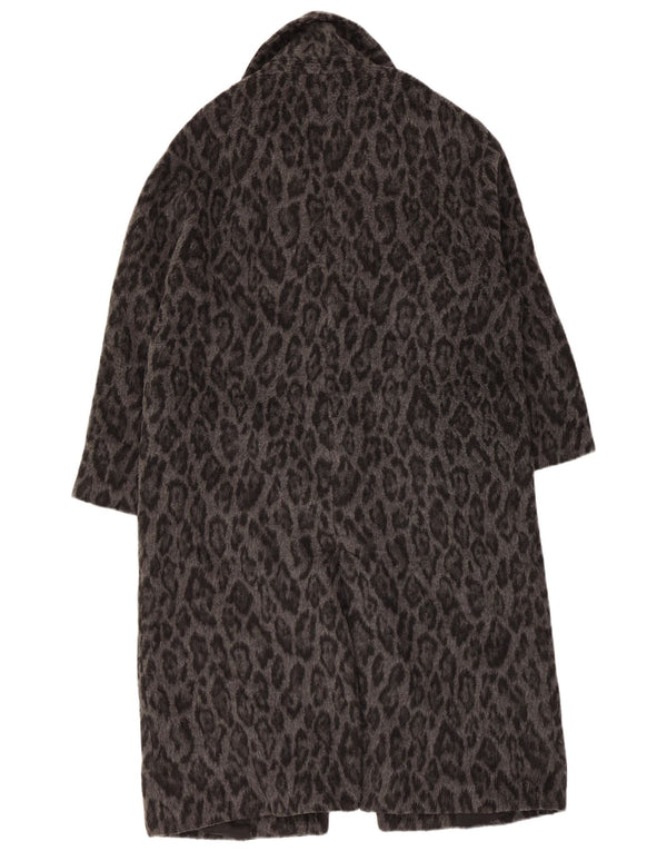 Zara Abrigo extragrande para mujer UK 6 XS Lana con estampado animal gris