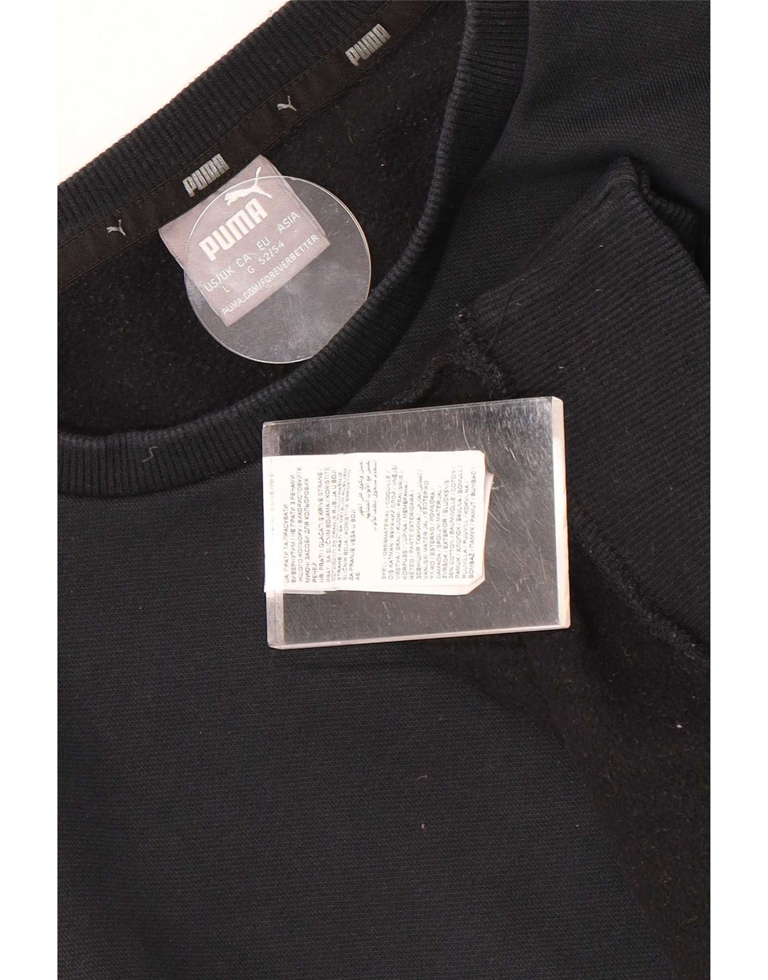 Puma Hombre Sudadera Jumper Grande Algodón Negro
