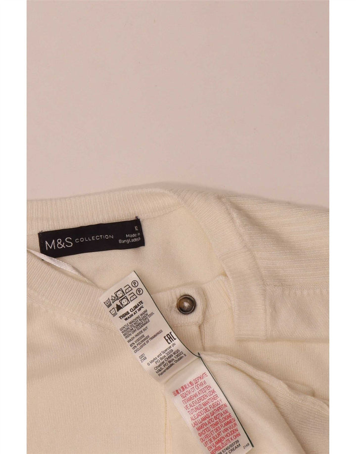 Marks & Spencer - Cárdigan para mujer, talla 40, talla mediana, viscosa blanca