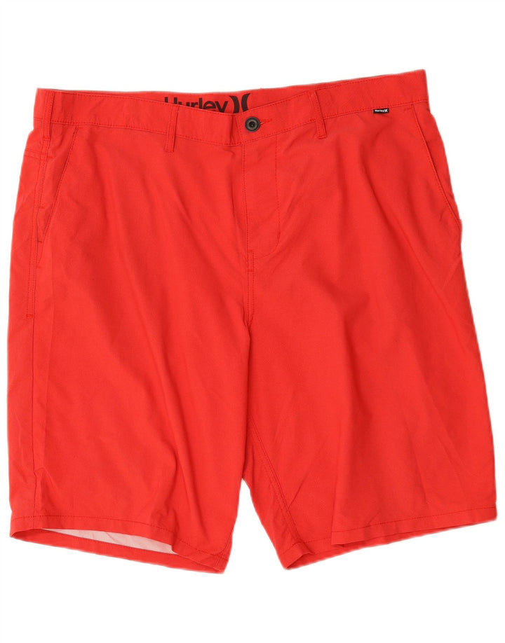 Hurley Pantalones cortos chinos para hombre W38 XL Poliéster rojo