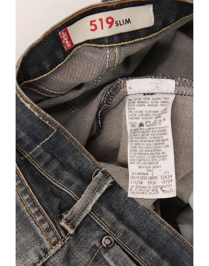 LEVI'S Mens 519 Slim Jeans W32 L30 Algodón Azul