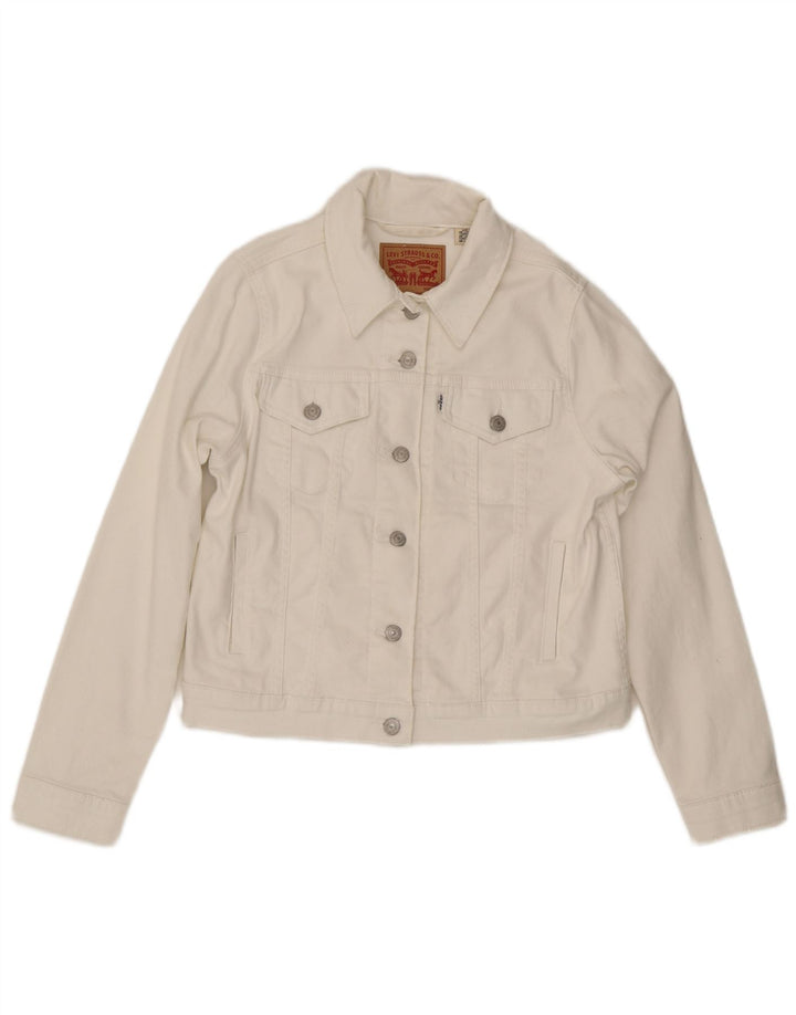 Levi's Chaqueta vaquera corta para mujer UK 44 Mediana Blanca