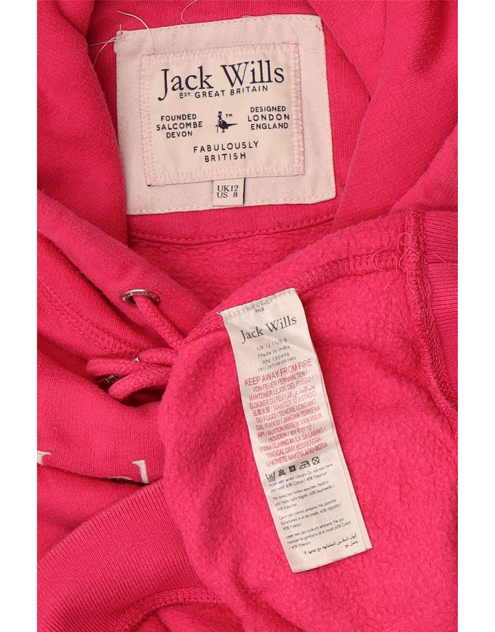 JACK WILLS Jersey con capucha y gráfico de corte extragrande para mujer UK 40 Medium Pink