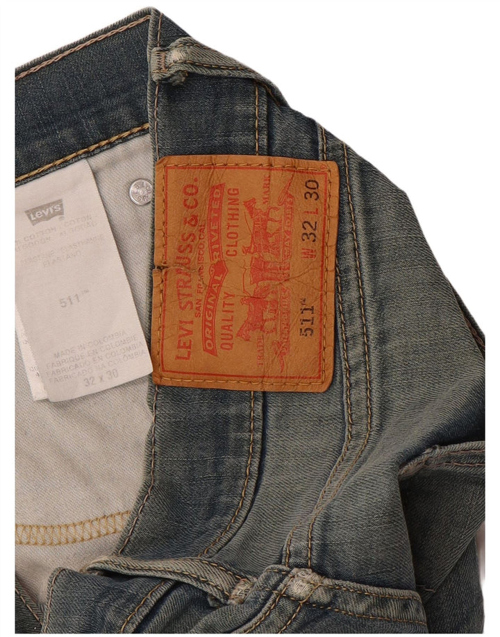 Levi's Hombre 511 Slim Jeans W32 L28 Algodón Azul