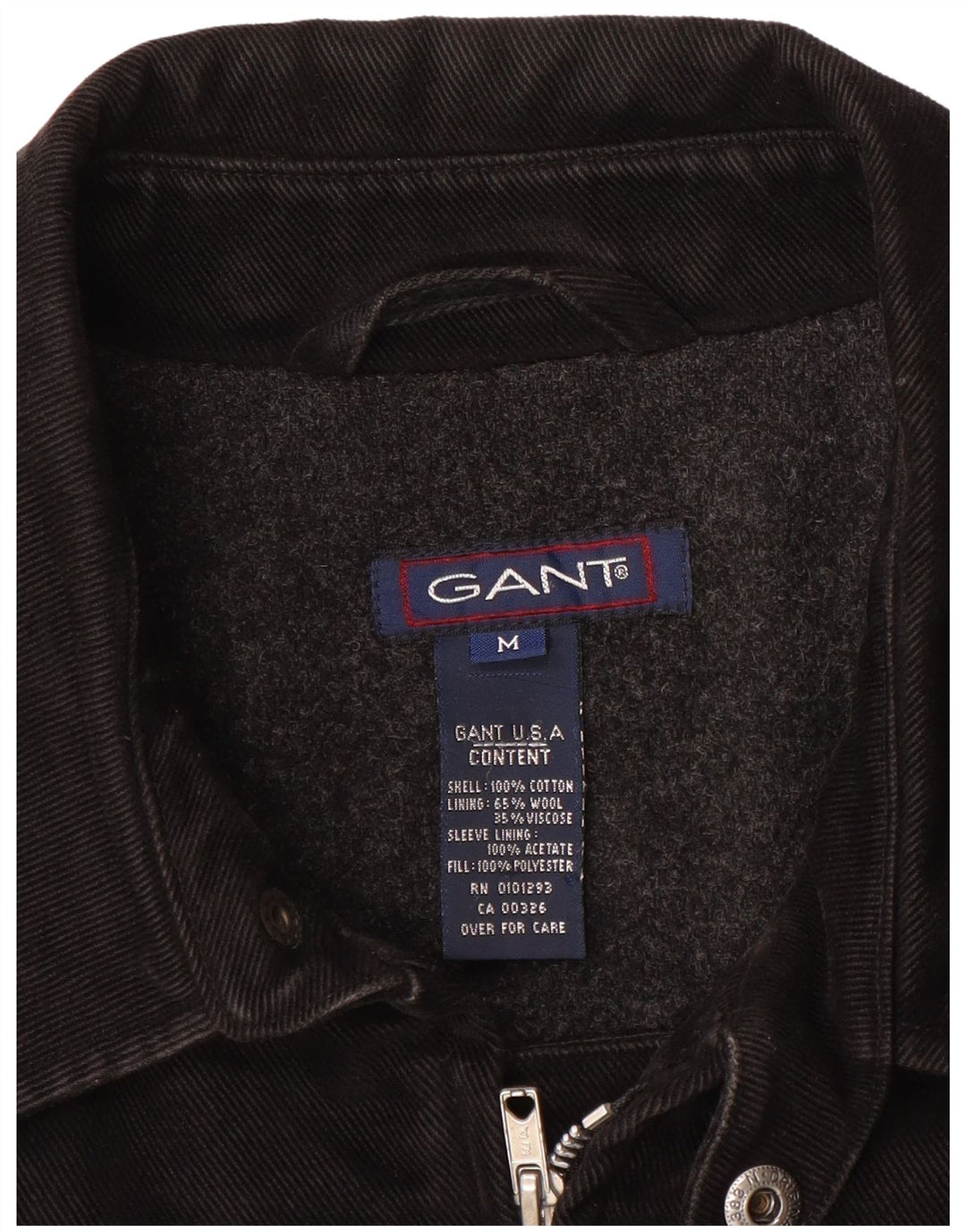 GANT Chaqueta bomber para hombre UK 38 Mediana Algodón negro