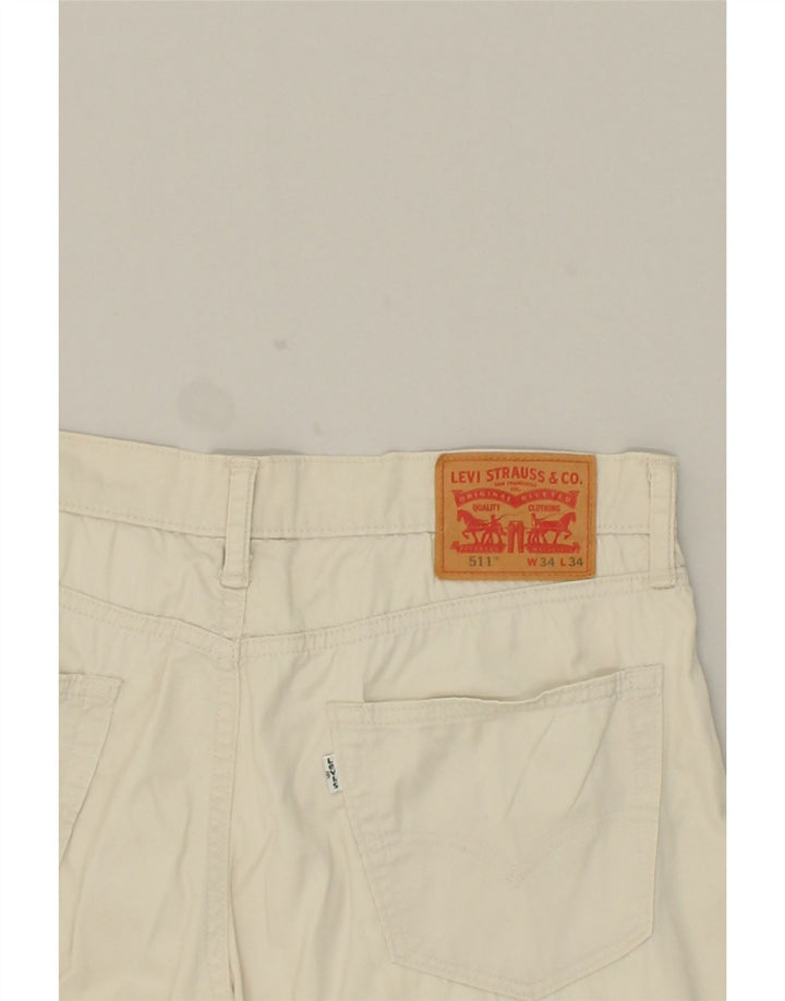 LEVI'S Womens 511 Slim Casual Trousers W34 L25  Beige Cotton | Vintage Levi's | Thrift | Second-Hand Levi's | Used Clothing | Messina Hembry 
