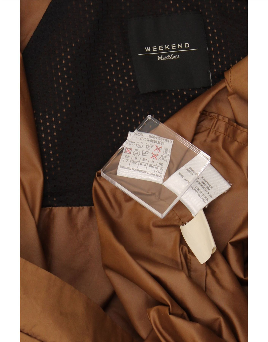 MAX MARA Chaqueta impermeable extragrande con capucha de fin de semana para mujer UK 8 Small Brown