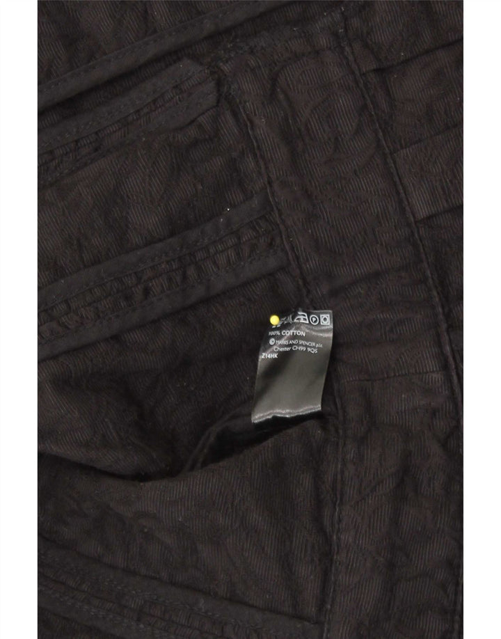 Marks & Spencer Chaqueta Blazer Corta de Manga 3/4 para Mujer UK 44 Grande Negro