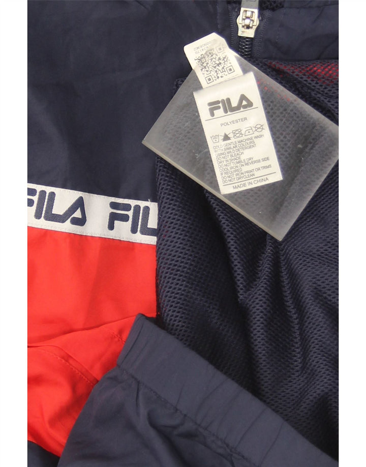 Fila Chaqueta de chándal gráfica para niños 11-12 años Azul marino Colorblock