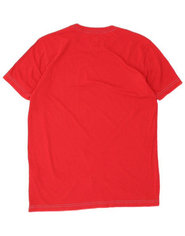 Armani Jeans Mujer Camiseta Gráfica Top UK 40 XL Algodón Rojo