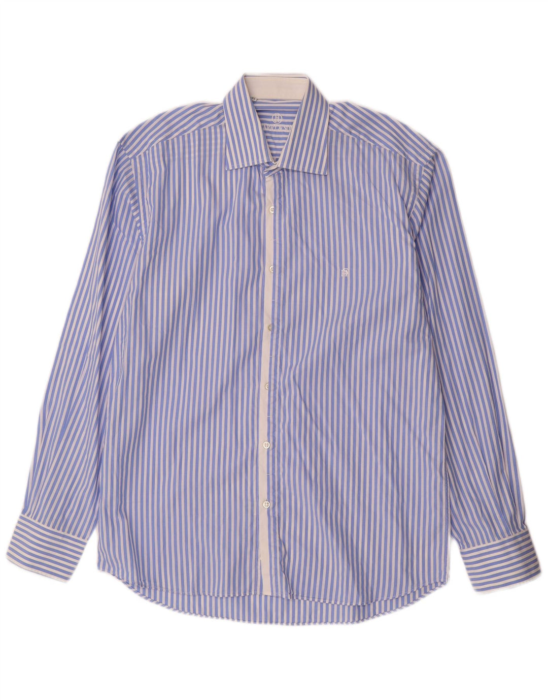 HARRY & SONS Camisa Hombre Talla 39 15 1/2 Algodón Rayas Azul Medio