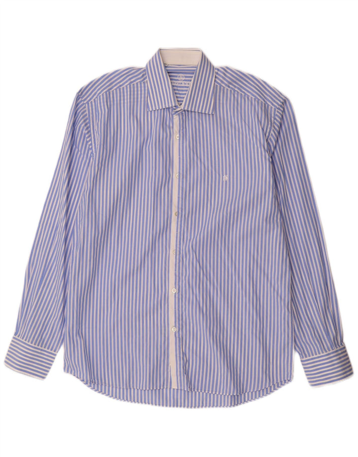 HARRY & SONS Camisa Hombre Talla 39 15 1/2 Algodón Rayas Azul Medio