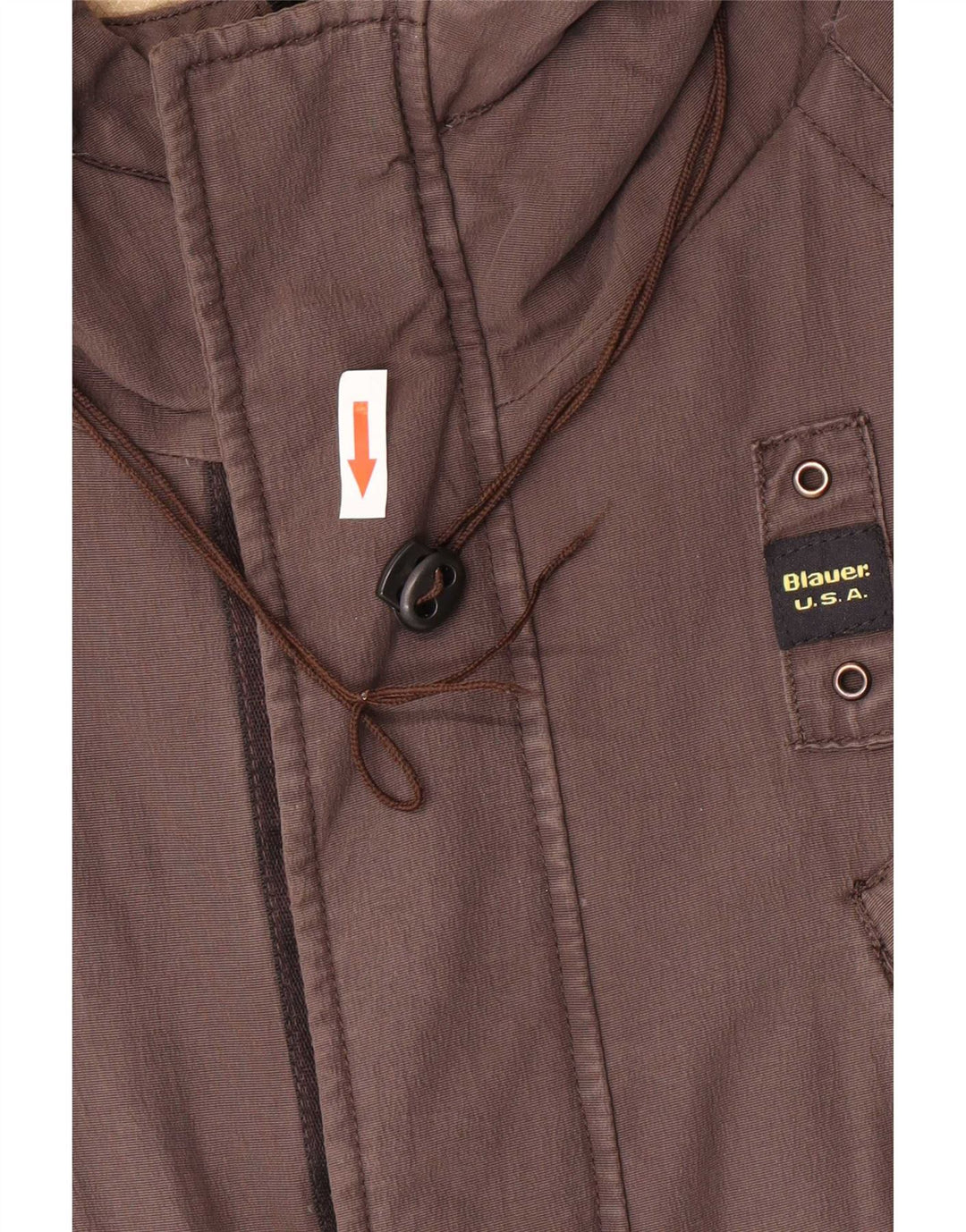 Blauer Chaqueta acolchada con capucha para hombre UK 36 Small Marrón Poliamida