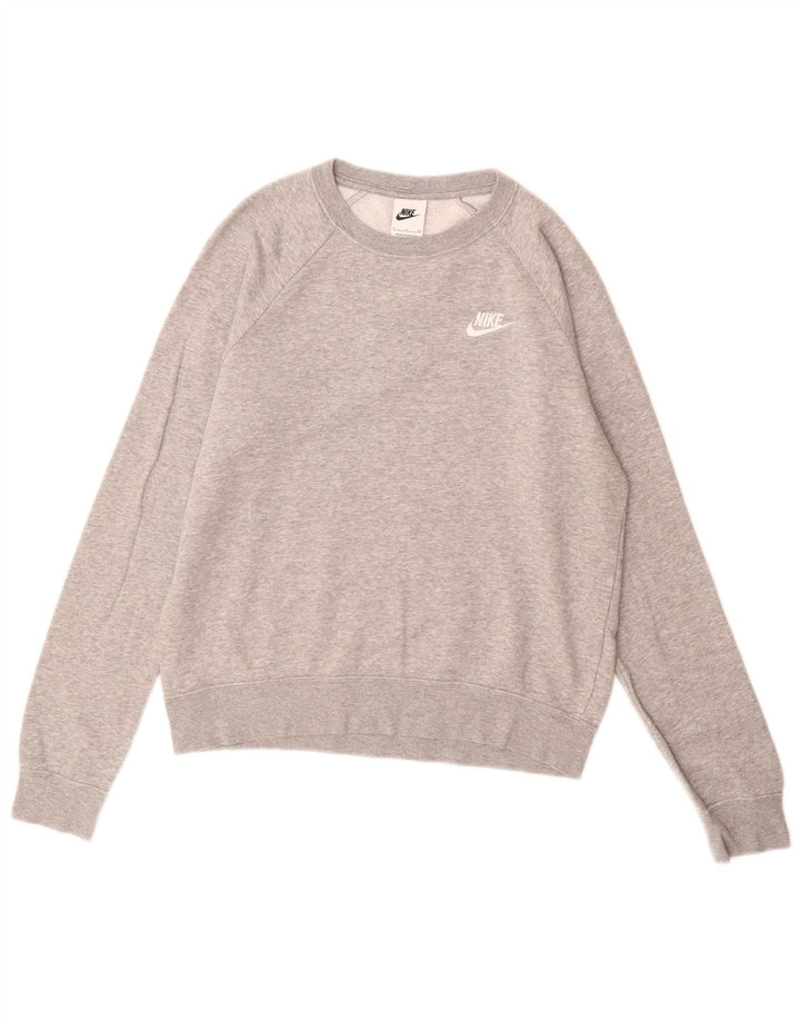 NIKE Mujer Sudadera Jumper UK 10 Small Gris Algodón
