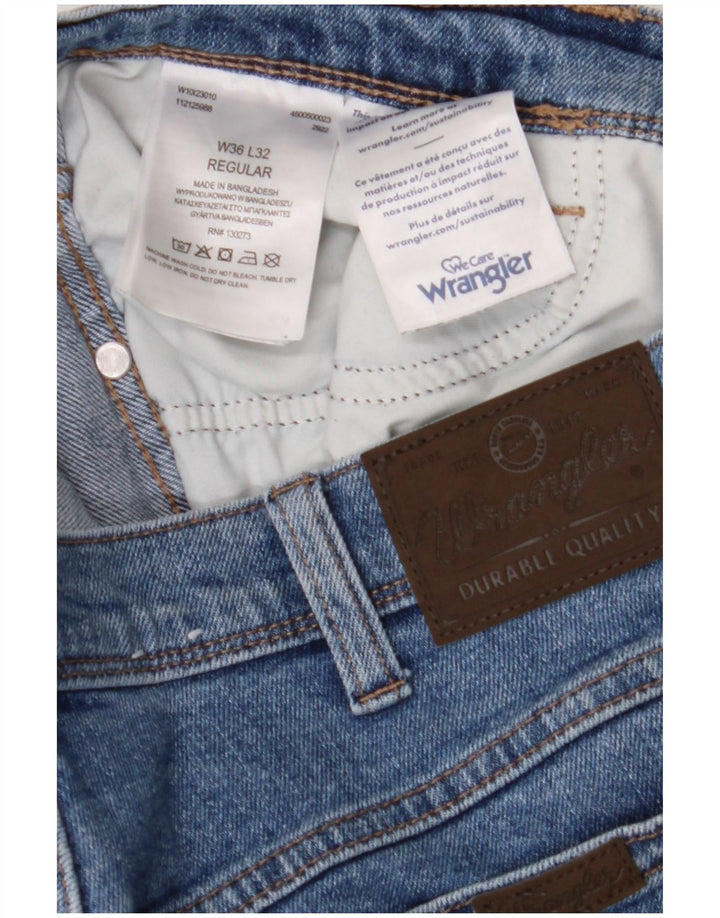 Wrangler Vaqueros rectos de corte regular para hombre W36 L32 Algodón azul