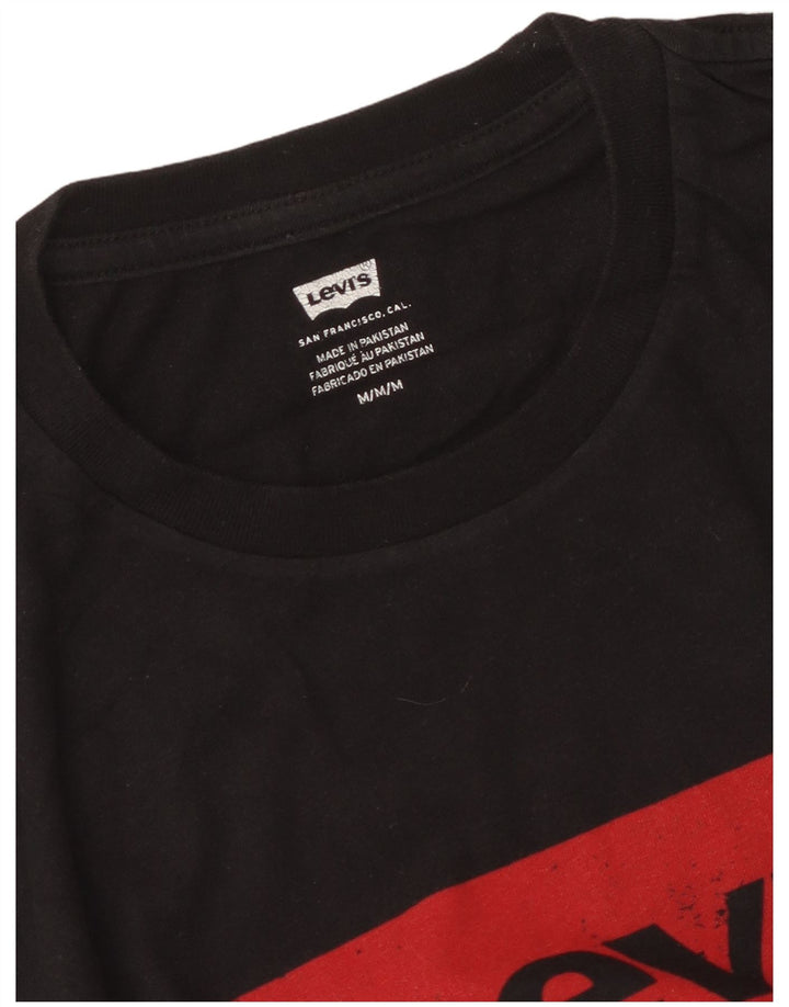 Levi's Camiseta gráfica para hombre Top mediano negro