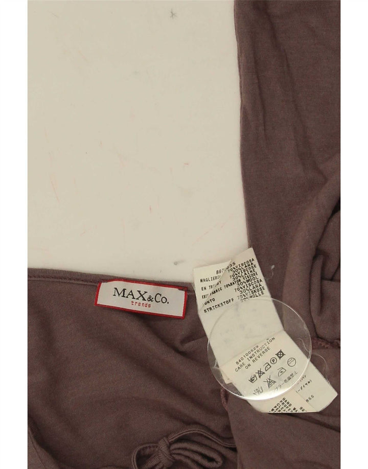 Max & Co. Top para mujer manga 3/4 UK 42 Viscosa marrón medio