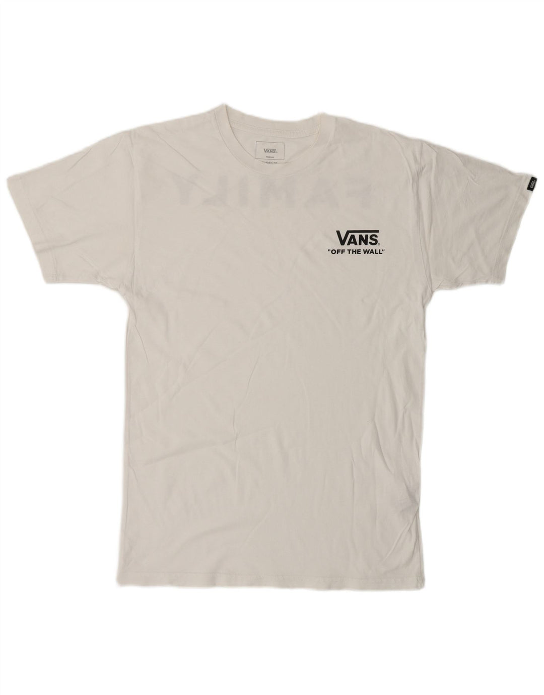 VANS Camiseta gráfica de corte clásico para hombre Top Medium White Cotton