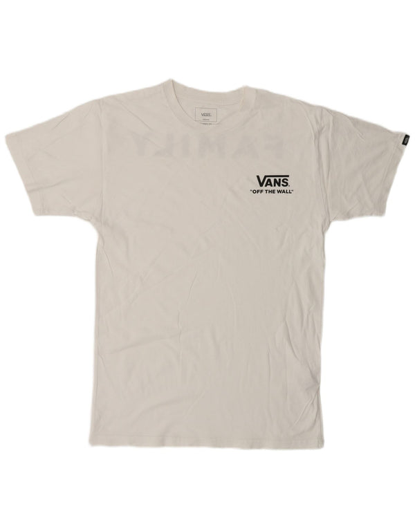 VANS Camiseta gráfica de corte clásico para hombre Top Medium White Cotton