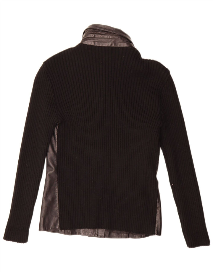 Chaqueta de cuero para mujer Lancetti IT 42 Cuero negro mediano