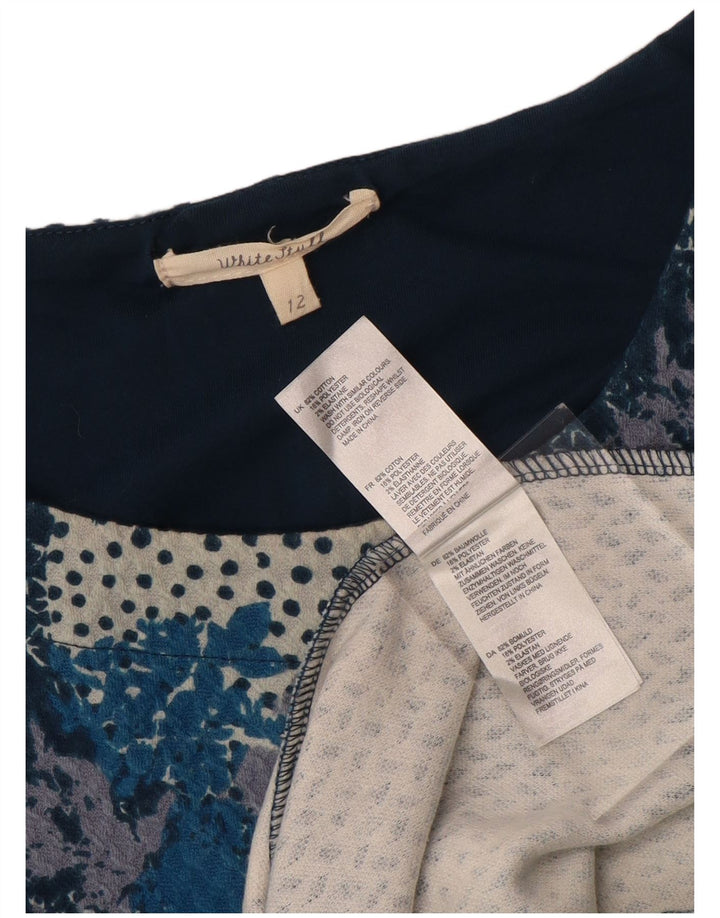 White Stuff Vestido recto de manga 3/4 para mujer UK 40 Medio azul marino floral