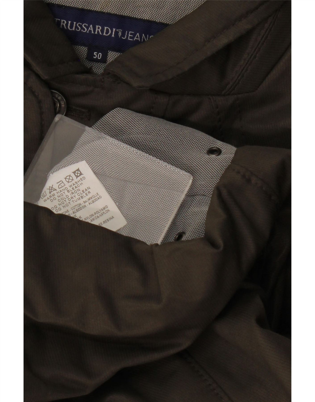 TRUSSARDI JEANS Chaqueta utilitaria para hombre IT 50 Large Algodón caqui
