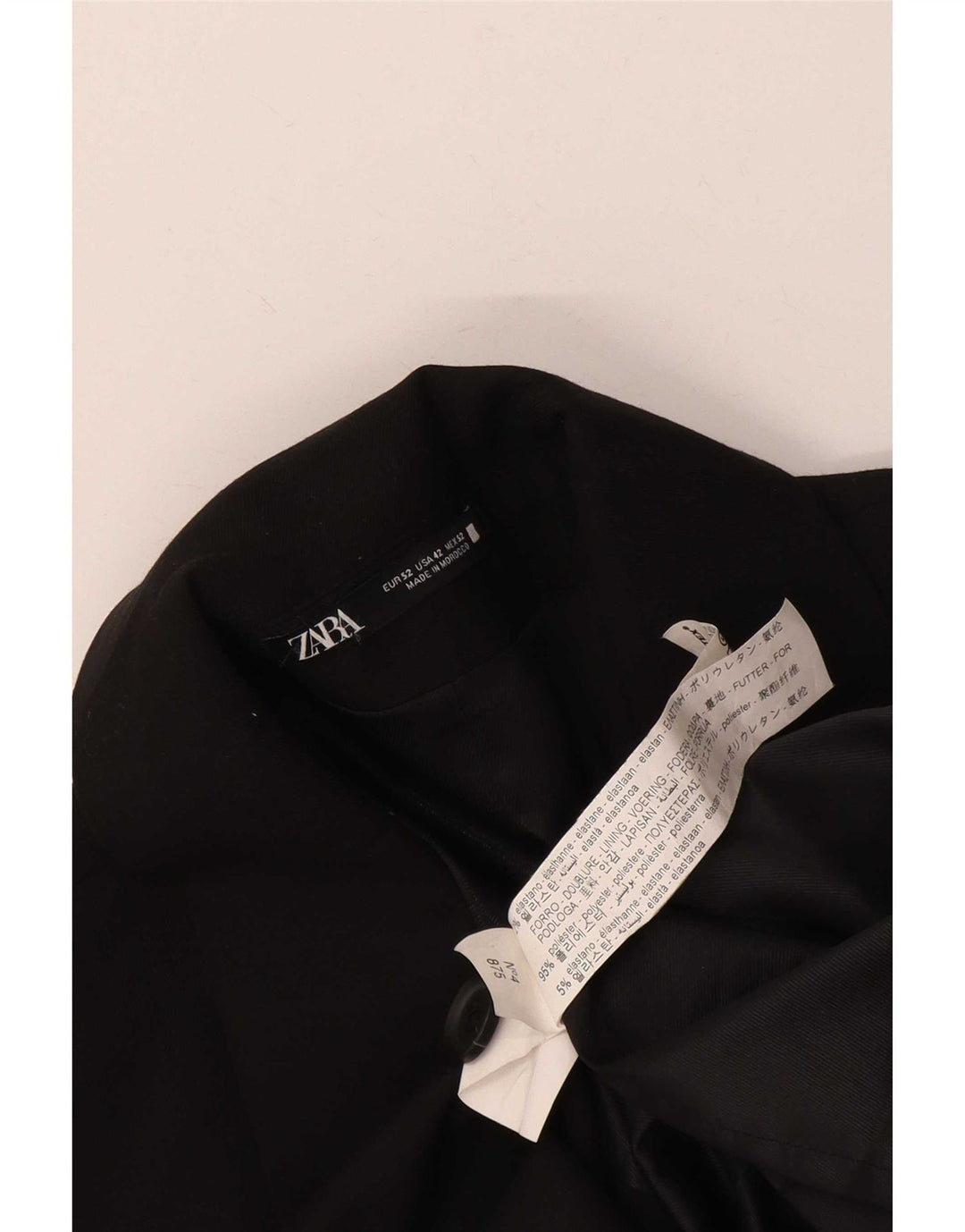 Zara Chaqueta tipo blazer para hombre EU 52 Grande Poliéster negro