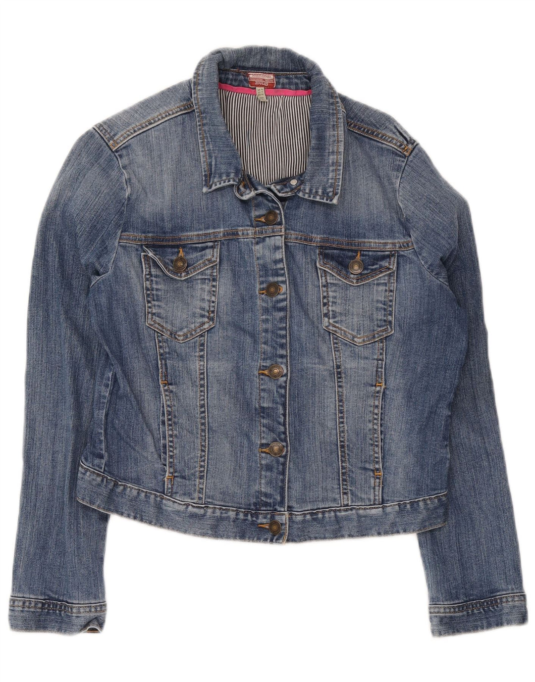 Joules Chaqueta vaquera corta para mujer Reino Unido 46 Algodón azul grande