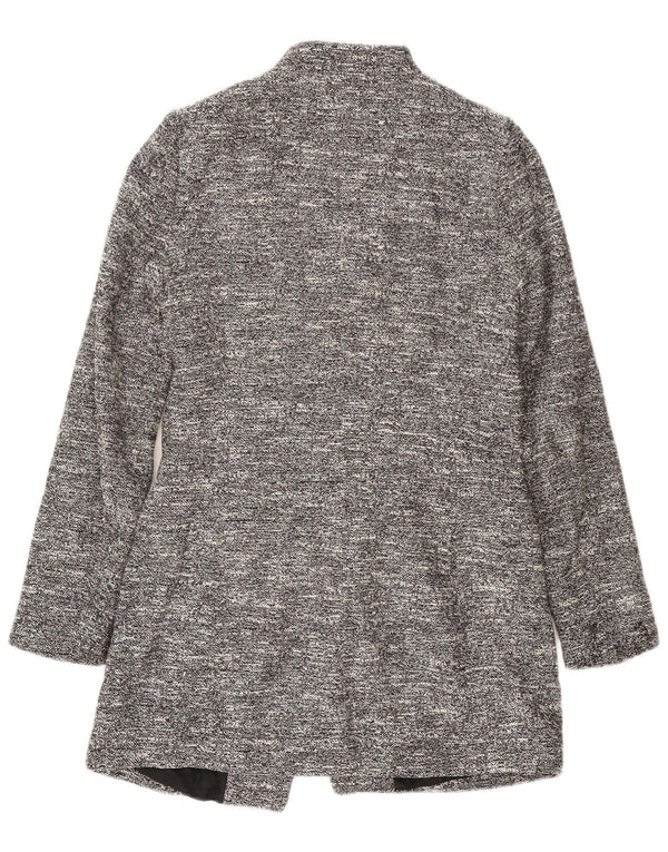 Zara Mujer Chaqueta Blazer Larga UK 42 Acetato Moteado Gris Medio