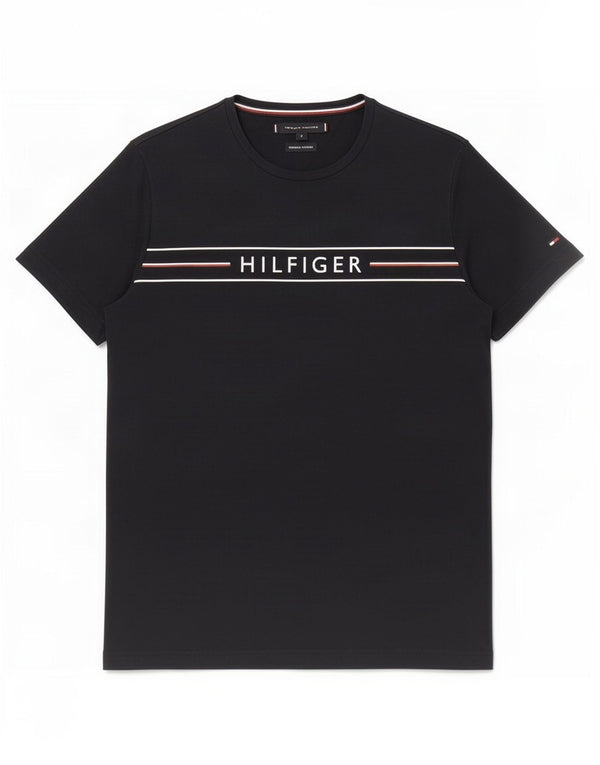 Tommy Hilfiger - Camiseta gráfica para hombre, talla pequeña, algodón azul marino