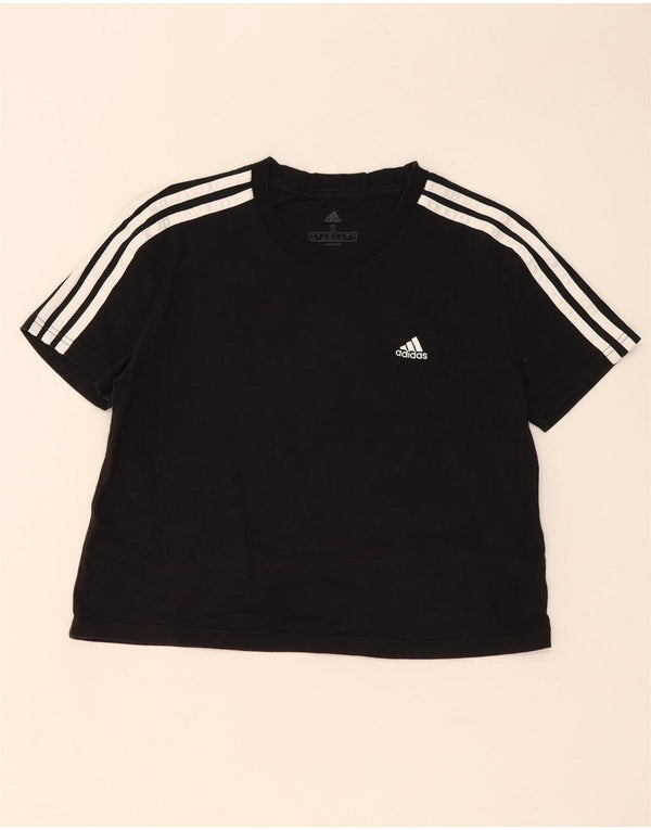 Adidas Camiseta corta para mujer UK 8/10 Small Black Cotton