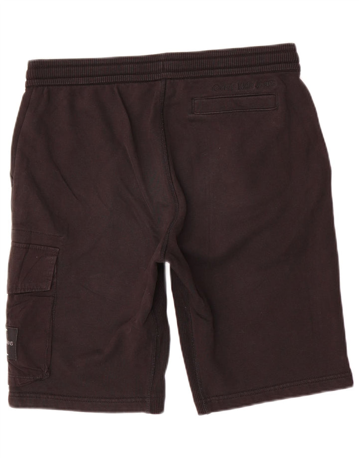 Calvin Klein Pantalones cortos deportivos para hombre Algodón negro mediano