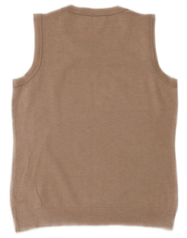 Calvin Klein Chaleco para mujer Top UK 12 Rayón beige medio
