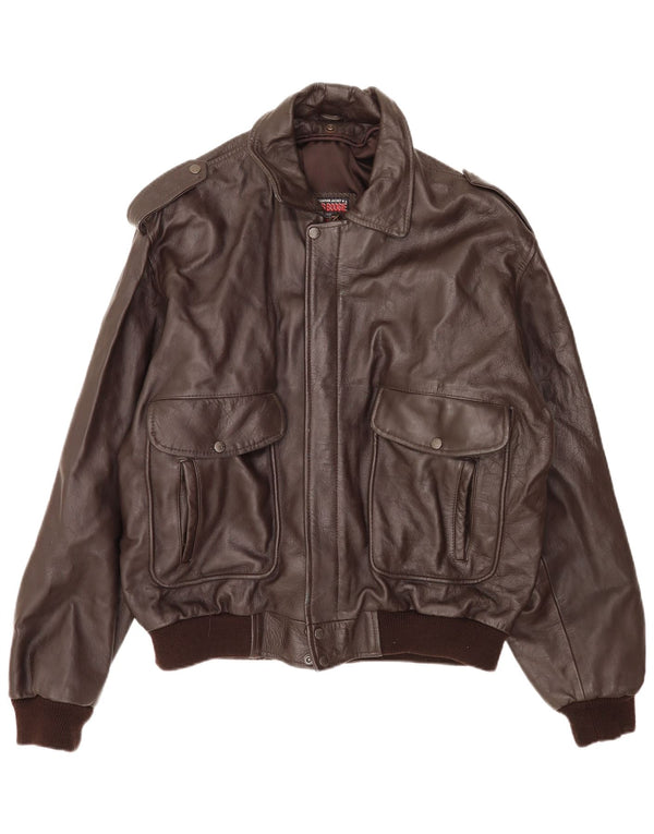 Bomb Boogie Chaqueta de Aviador de Vuelo de Cuero para Hombre UK 42 XL Marrón