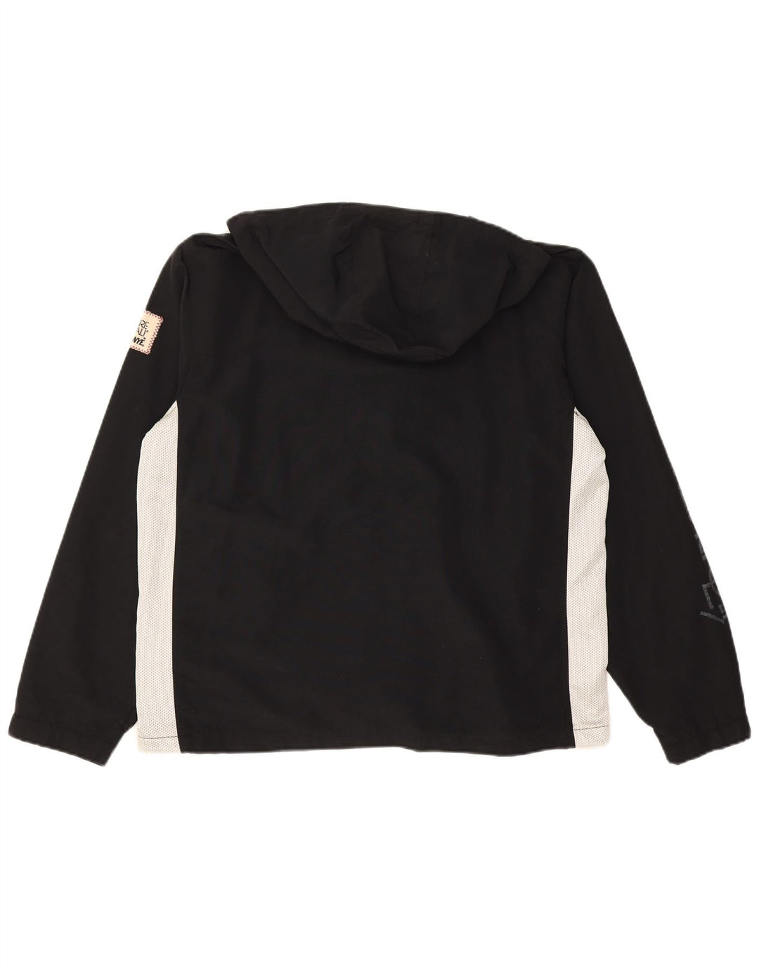 MURPHY & NYE Chaqueta impermeable con capucha y gráfico para hombre UK 36 Small Black Colourblock