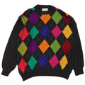 Benetton Jersey De Cuello Redondo IT 50 Gris Medio Argyle/Diamond