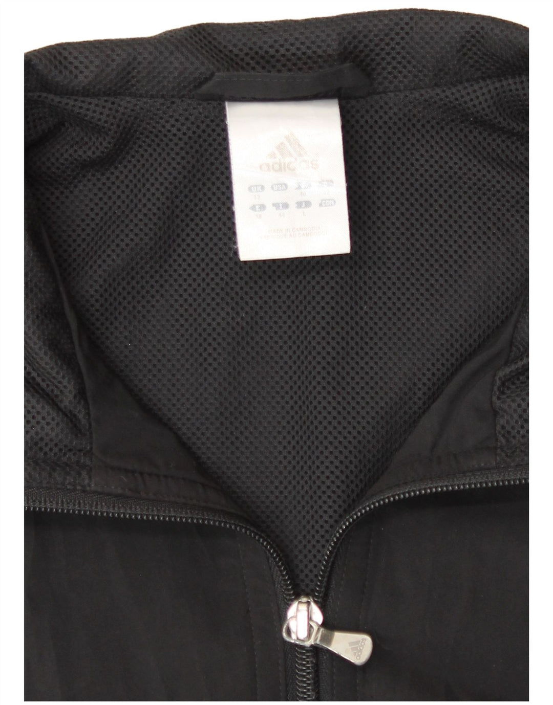 Adidas Mujer Chándal Top Chaqueta UK 12 Mediano Negro Poliéster