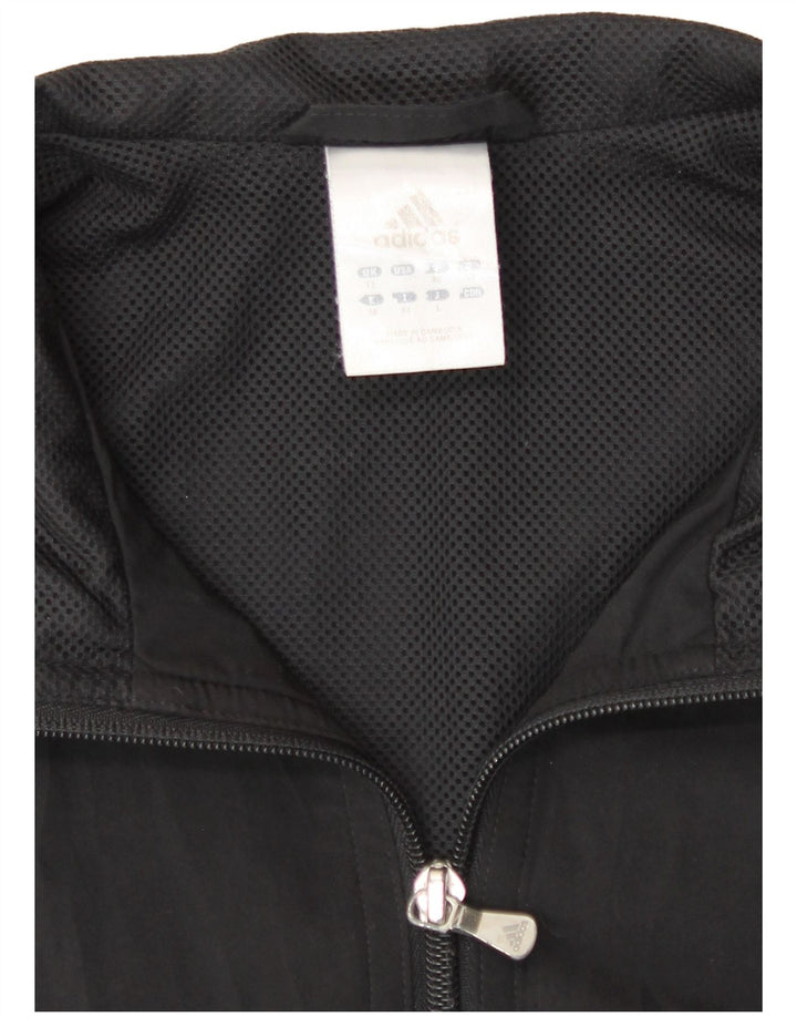 Adidas Mujer Chándal Top Chaqueta UK 12 Mediano Negro Poliéster
