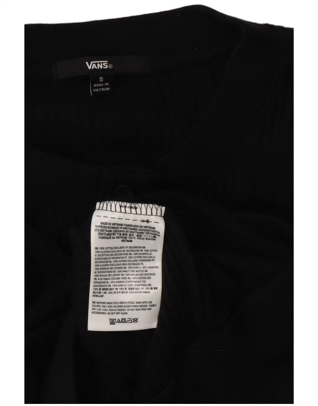 Vans Sudadera extragrande con cuello y botones para mujer, talla S, color negro