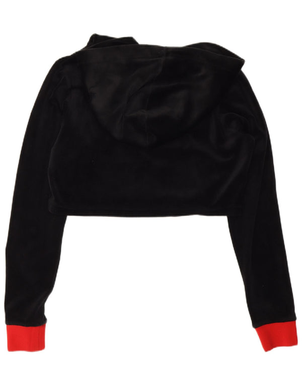 Fila Mujer Crop Graphic Sudadera con capucha UK 10 Small Black Colourblock