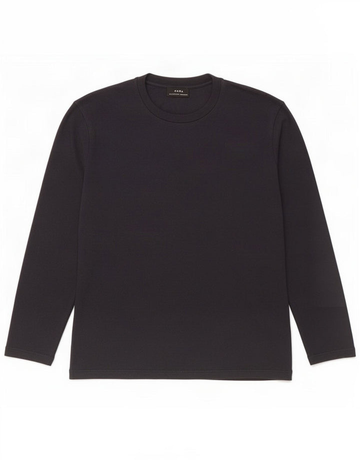 Zara Hombre Top Manga Larga Algodón Azul Marino Medio