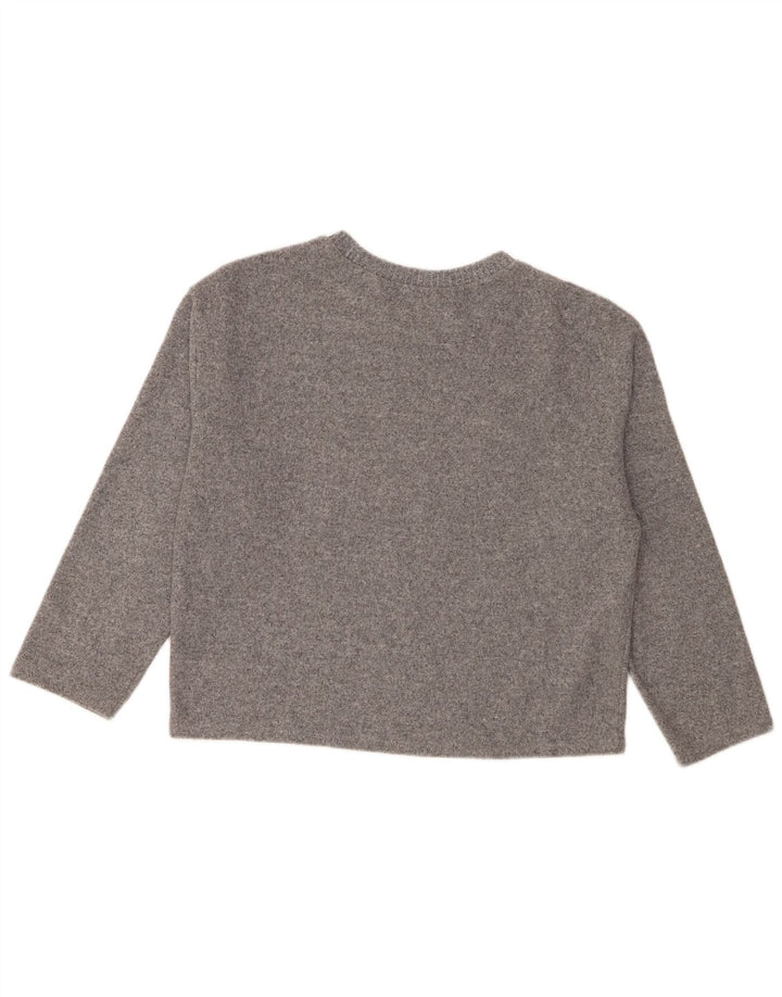 Zara Jersey de cuello redondo para mujer UK 44 Poliéster gris medio