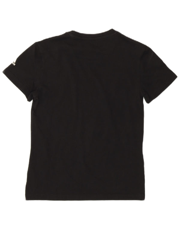 ADIDAS Camiseta gráfica para mujer Top UK 8/10 Small Black Cotton