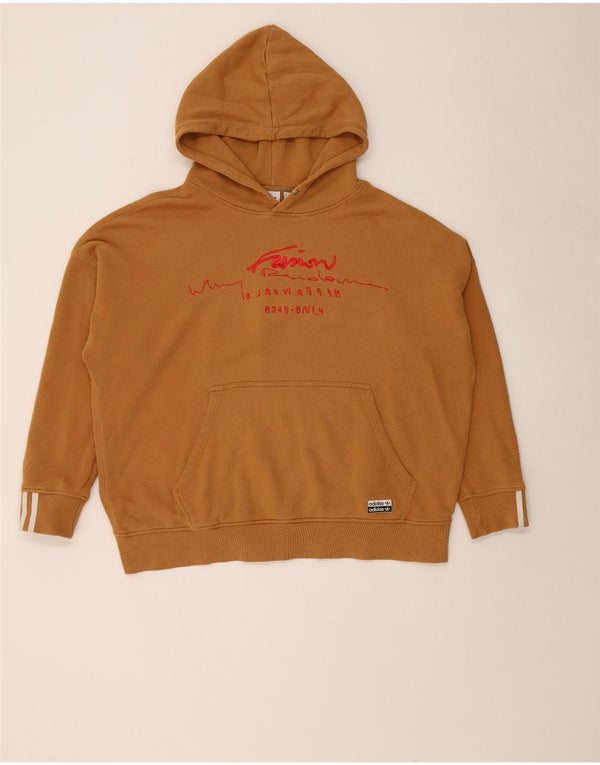 Adidas - Jersey con capucha para mujer, diseño gráfico de gran tamaño, talla 20, 2XL, color marrón