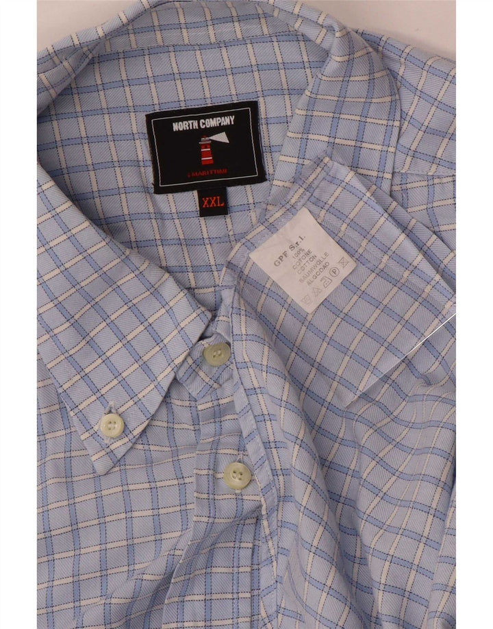 Camisa vintage para hombre 2XL Algodón a cuadros azules
