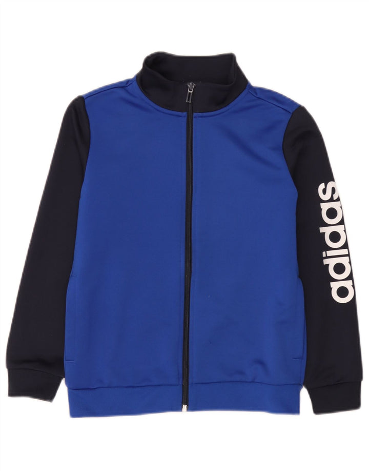 Adidas - Chaqueta de chándal gráfica para niños, 9-10 años, color azul